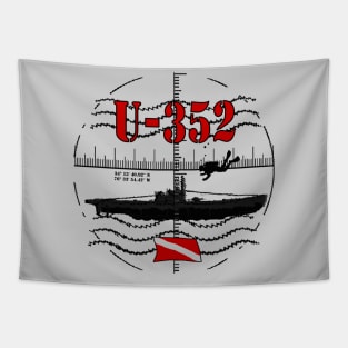 U-352 WWII Submarine Scuba Wreck Diver U-Boat North Carolina Scuba Diving Tapestry