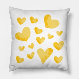 Golden Yellow Heart Pattern Pillow