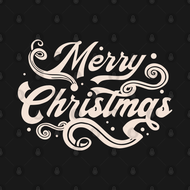 Merry Christmas Typography swirls snow by SpaceWiz95