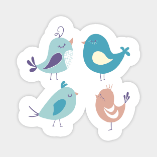 Four naive birds Magnet