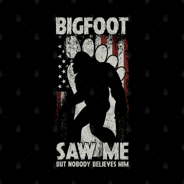 Vintage Bigfoot american flag by Tesszero