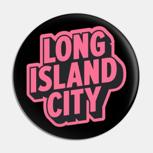 Long Island City Queens Logo - A Minimalist Tribute to Urban Charm Pin