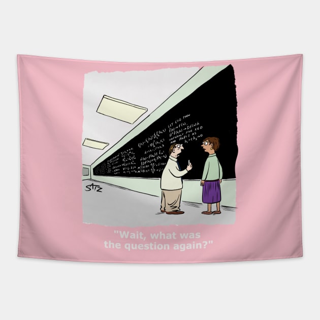 Funny math cartoon Tapestry by CrowdenSatzCartoons