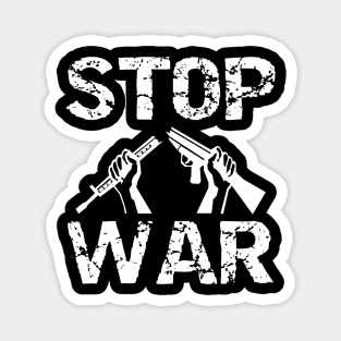 Stop War Broken Gun - White Design for Peace Loving People Magnet