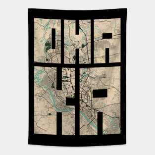 Dhaka, China City Map Typography - Vintage Tapestry