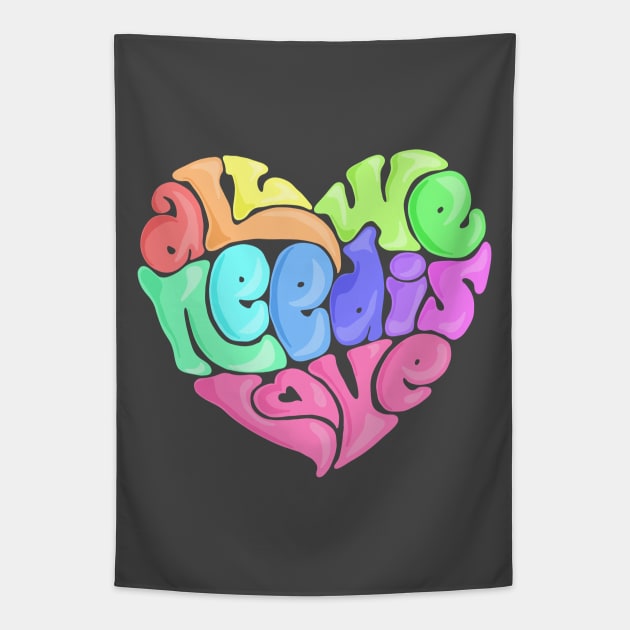 All We Need Is Love Tapestry by Slightly Unhinged