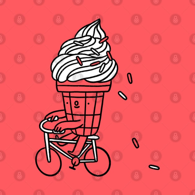 Ice cream riding a bicycle by Stolenpencil