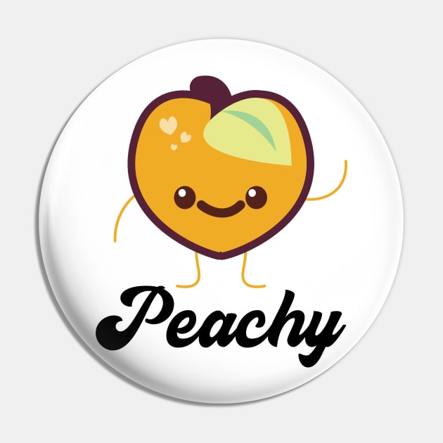 Peachy Kawaii Cute Peach Pin by SusurrationStudio