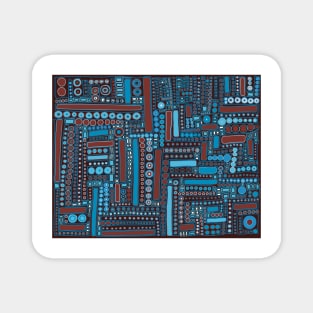 Copy of Wacky Maze - Aqua, Robin&amp;#39;s Egg Blue, Turquoise, and Brown Magnet