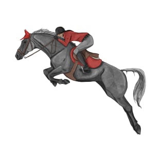 Dapple Grey and Red Show Jumping mare T-Shirt