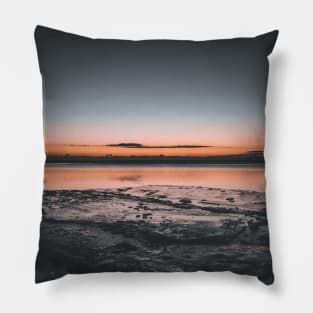 Dawn at an Icy Beach in Tracadie, New Brunswick Canada v3 Pillow