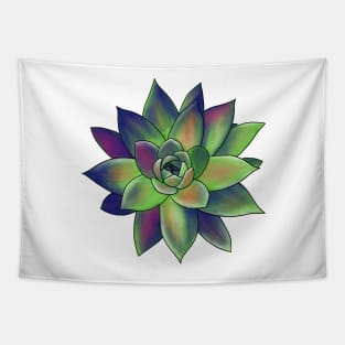 Colorful Succulent - Green, Pink & Orange - Transparent Tapestry