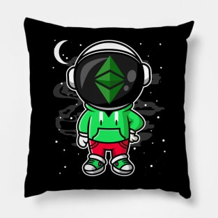 Hiphop Astronaut Ethereum Classic Crypto ETH Coin To The Moon Crypto Token Cryptocurrency Wallet Birthday Gift For Men Women Kids Pillow