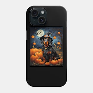Aesthetic Halloween Gordon Setter Dog Witch Pumpkin Horror Nights Custom Phone Case