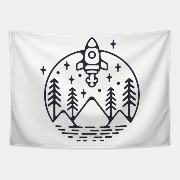 Blast Off! Tapestry by mikehilldesign