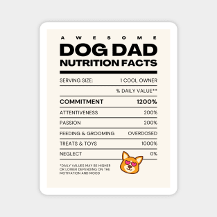 Awesome Dog Dad Nutrition Facts Magnet