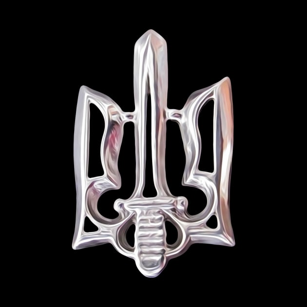 Ukrainian symbol silver tryzub by Gogodzy