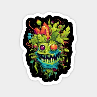 Colorful acid plant monster funny horror Magnet