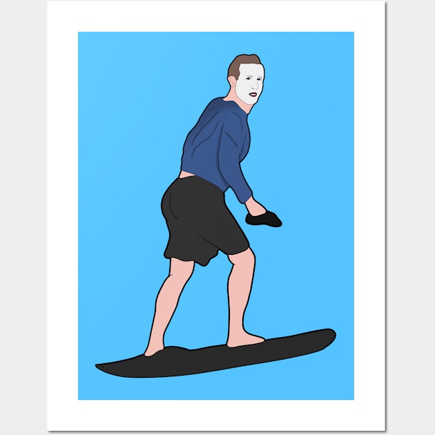 Mark Zuckerberg Surfing Sunscreen Meme - Mark Zuckerberg - Posters