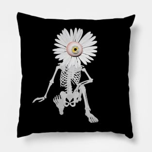 Flower Head One Eye Skeleton Pillow