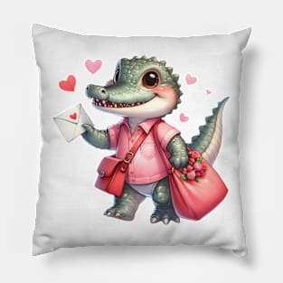 Valentine Love Crocodile Pillow