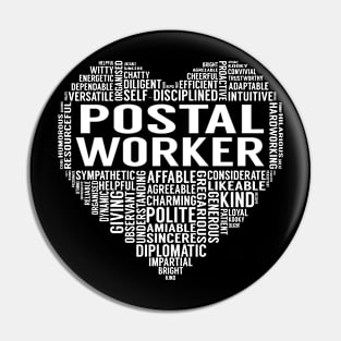 Postal Worker Heart Pin