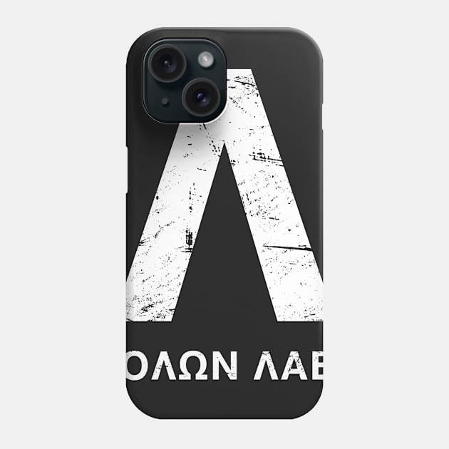 Distressed Spartan Lambda - Molon Labe Phone Case by MeatMan