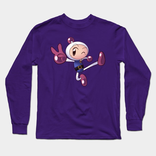 universitetsstuderende Abe At Shirobon from BOMBERMAN JETTERS - Bomberman - Long Sleeve T-Shirt |  TeePublic