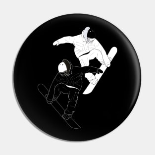 Yin and Yang Boarders Pin