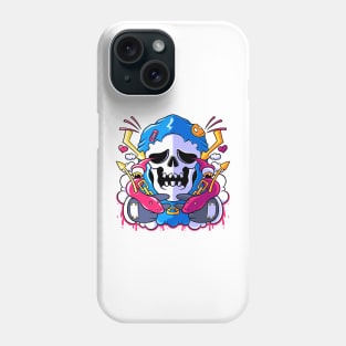 Funny skull face Phone Case