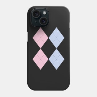 pastel primaries argyle Phone Case