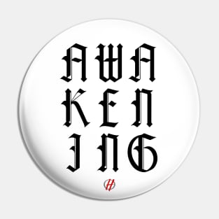 Awakening Black Logo Cursive Pin