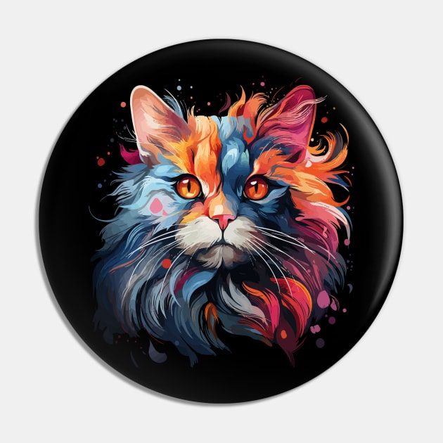 Persian Cat Rainbow Pin by JH Mart