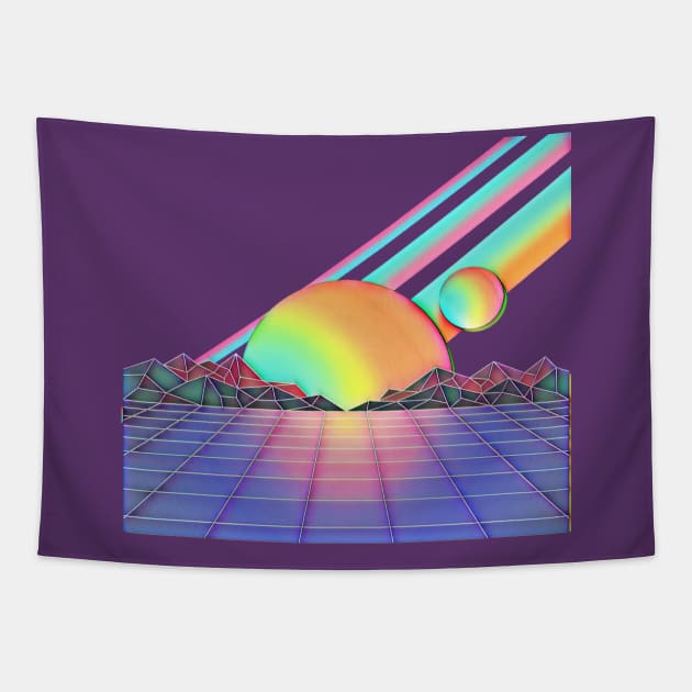 80s Airbrush  Retro Graphic Tapestry by AlondraHanley