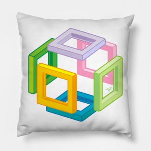 Expanding Necker Cube by Tai's Tees Pillow