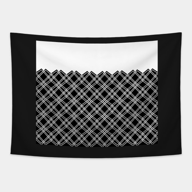 Zigzag geometric pattern - black and white. Tapestry by kerens