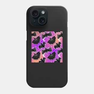 Pink and Orange Galaxy Medieval Art Bats Phone Case