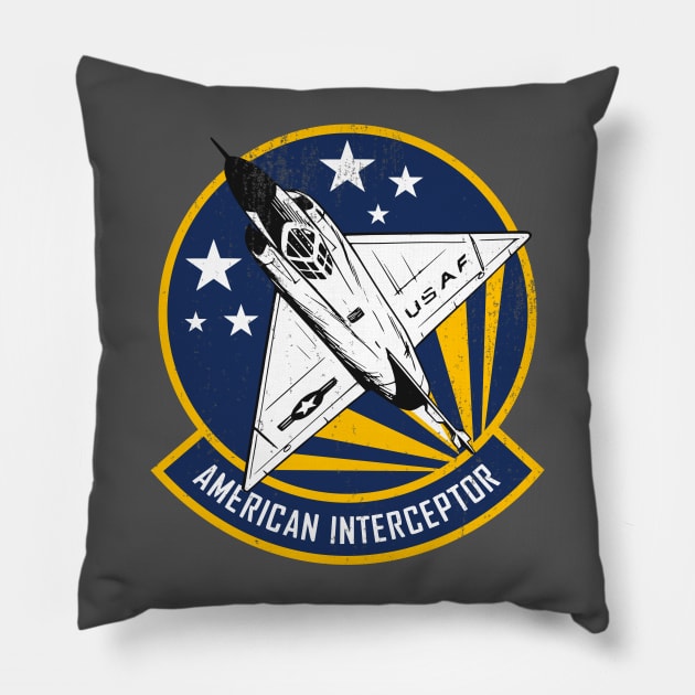 F-102 Delta Dagger - American Interceptor (distressed) Pillow by TCP