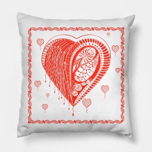 Thorny Red Heart Pillow