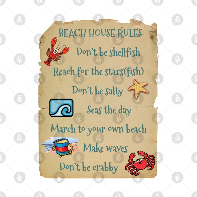 Beach House Rules by Witty Things Designs