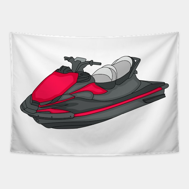 Jet ski cartoon illustration Tapestry by Cartoons of fun