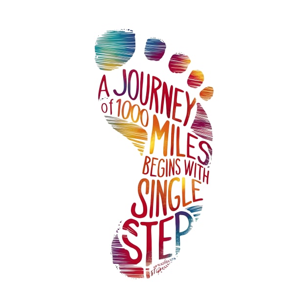 Footsteps of Inspiration: A Journey of 1000 Miles Typography Art by ShopFusion