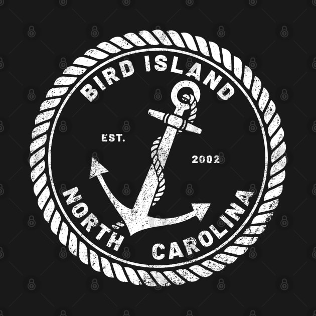 Vintage Anchor and Rope for Traveling to Bird Island, North Carolina by Contentarama