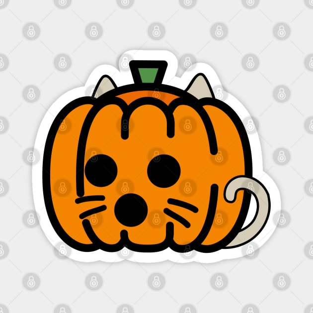 Surprised Pumpkin Cat Magnet by GlanceCat