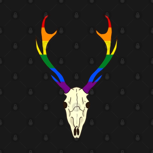 Gay Pride Deer Skull by whizz0