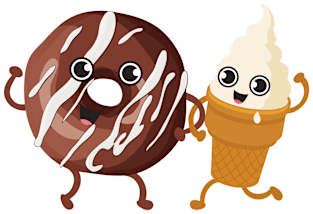 Chocolate Donut + Ice cream Magnet