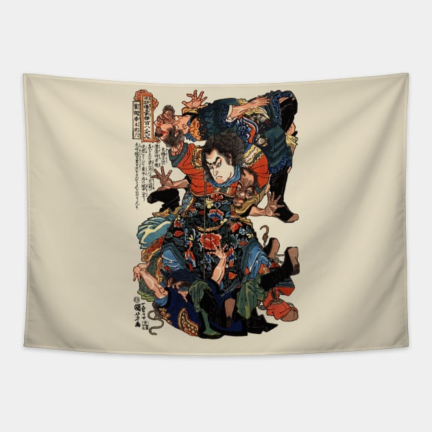 Japanese Ukiyoe by Utagawa Kuniyoshi Living Goddess of Lightning Tapestry by kanchan