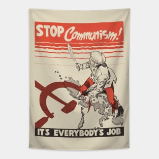 Stop Communism! Vintage Tapestry