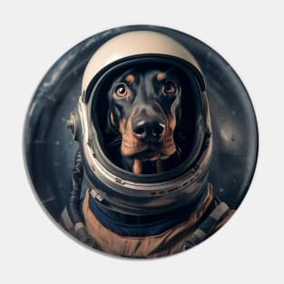 Astro Dog - Black and Tan Coonhound Pin