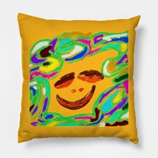 Abstract smile trought colorful clouds Pillow